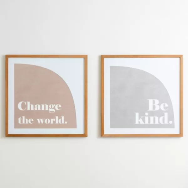 Wall Quotes & Signs-Kirkland's Home Be Kind Framed Wall Plaque White/Gray