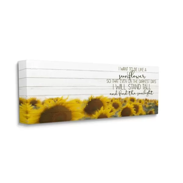 Wall Quotes & Signs-Kirkland's Home Be Like A Sunflower Canvas Art Print White/Yellow