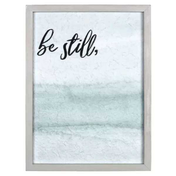 Wall Quotes & Signs-Kirkland's Home Be Still Framed Art Print Blue