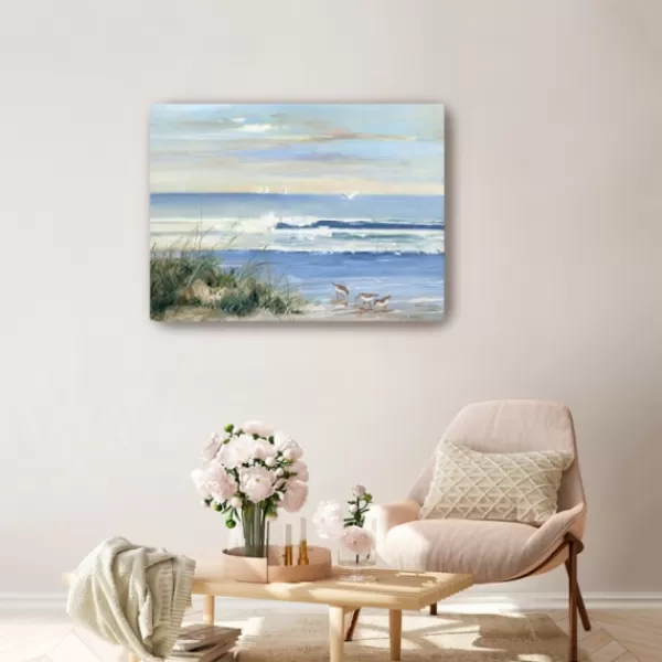 Canvas Art-Kirkland's Home Beach Combers Coastal Canvas Wall Art White/Blue/Tan