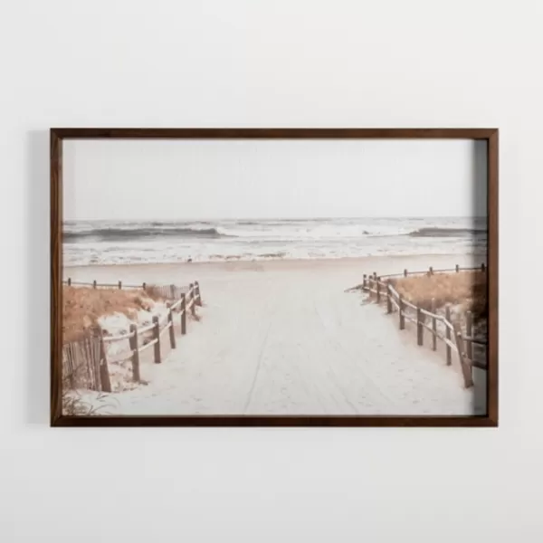 Framed Art-Kirkland's Home Beach Path Framed Art Print Ivory/White/Brown