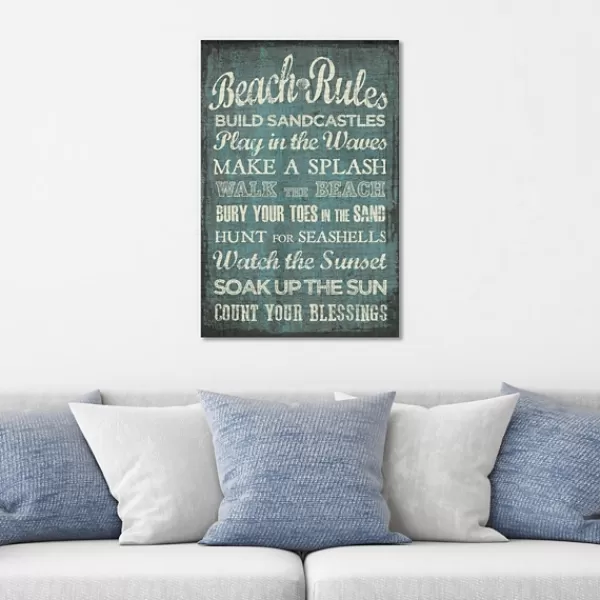 Wall Quotes & Signs-Kirkland's Home Beach Rules Canvas Art Print Blue