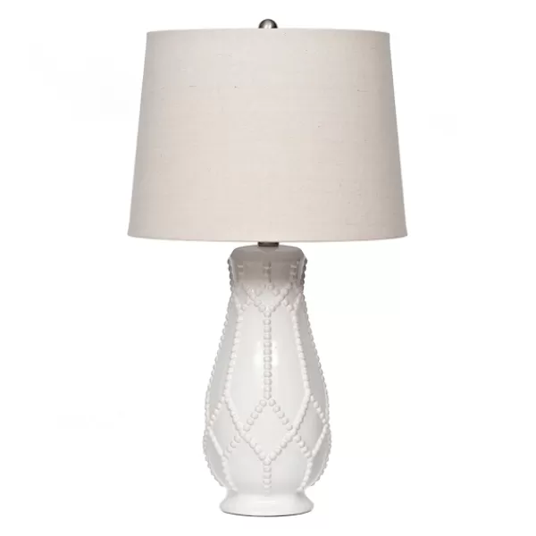 Table Lamps-Kirkland's Home Beaded Ceramic Table Lamp White