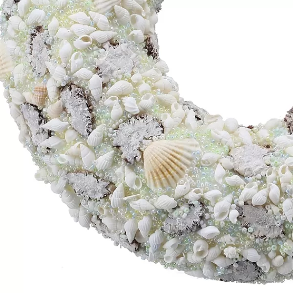 Wreaths-Kirkland's Home Beaded Seashells Wreath White