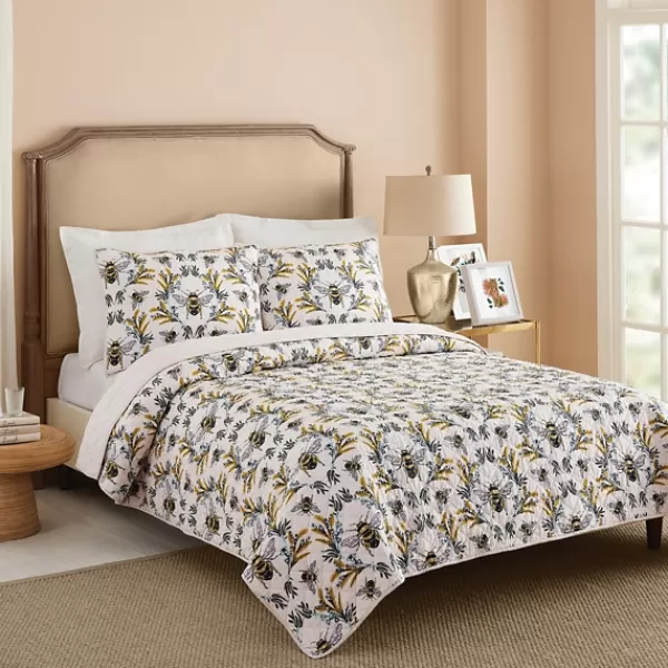 Quilts-Kirkland's Home Bee You 2-Pc. Twin Bedding Quilt Set White/Yellow/Black