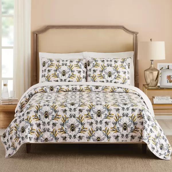 Quilts-Kirkland's Home Bee You 2-Pc. Twin Bedding Quilt Set White/Yellow/Black