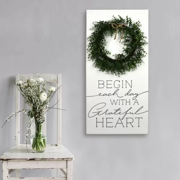 Wall Quotes & Signs-Kirkland's Home Begin Each Day Wreath Wall Plaque White