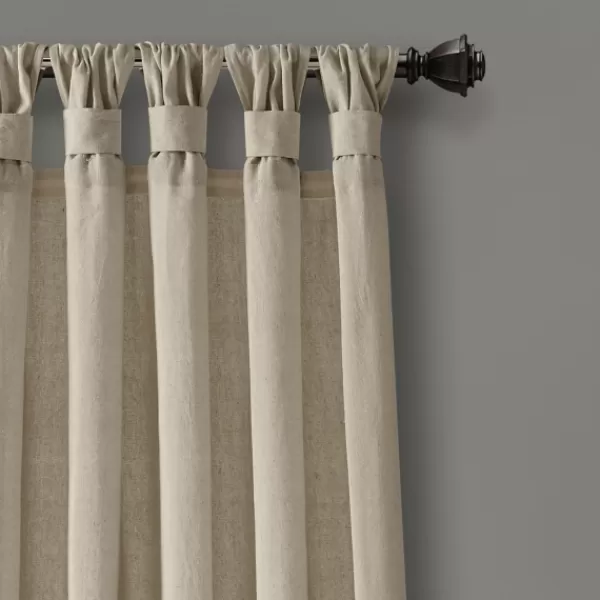 Curtains & Drapes-Kirkland's Home Beige Burlap Knotted Curtain Panel Set, 108 In. Tan