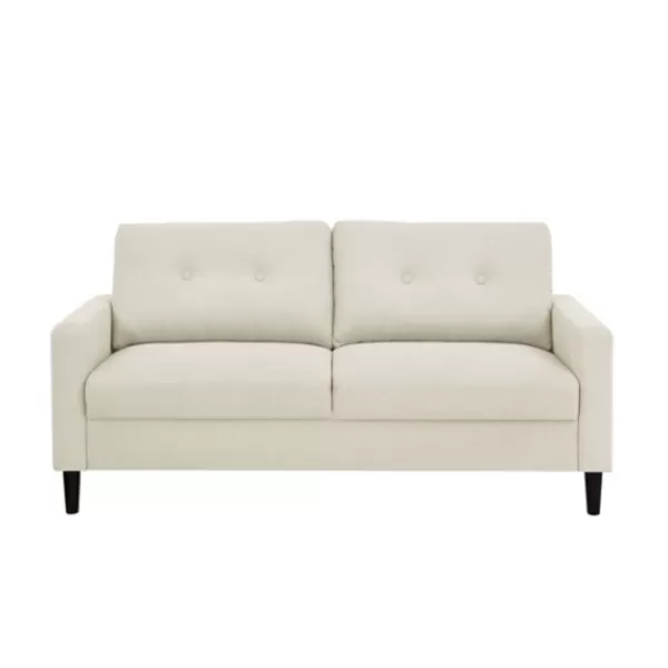 Sofas & Loveseats-Kirkland's Home Beige Button Tufted Sofa Ivory