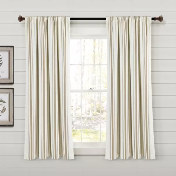 Curtains & Drapes-Kirkland's Home Beige Farmhouse Stripe Curtain Panels, Set Of 2 White/Tan