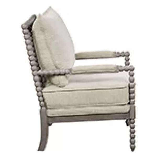 Accent Chairs-Kirkland's Home Beige Liam Turned Leg Accent Chair Ivory