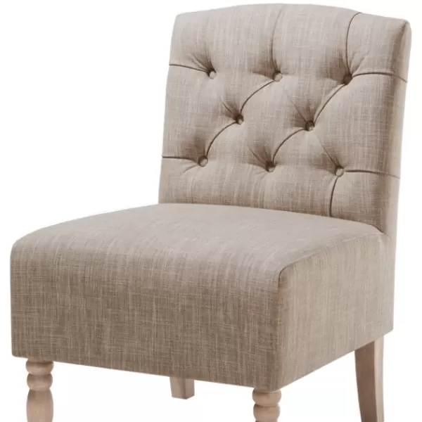 Accent Chairs-Kirkland's Home Beige Luna Tufted Armless Accent Chair Gray