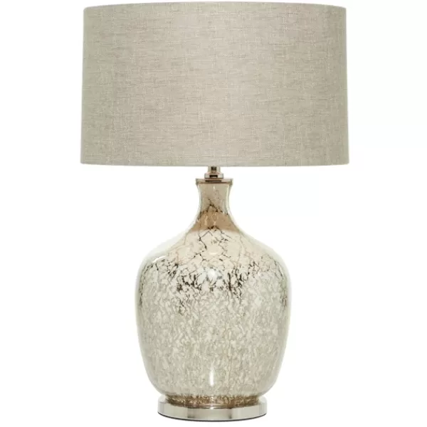 Table Lamps-Kirkland's Home Beige Marbled Mercury Glass Table Lamp Brown