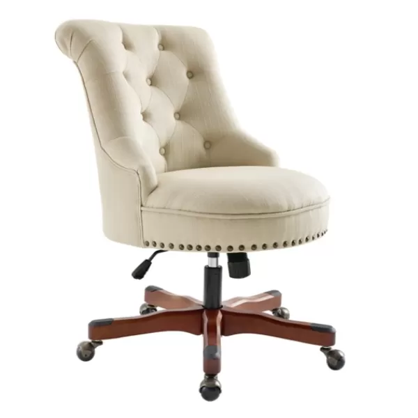 Office Furniture-Kirkland's Home Beige Miller Tufted Office Chair Tan