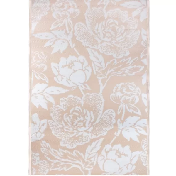 Outdoor Rugs-Kirkland's Home Beige Roses Outdoor Area Rug, 4X6 White/Tan