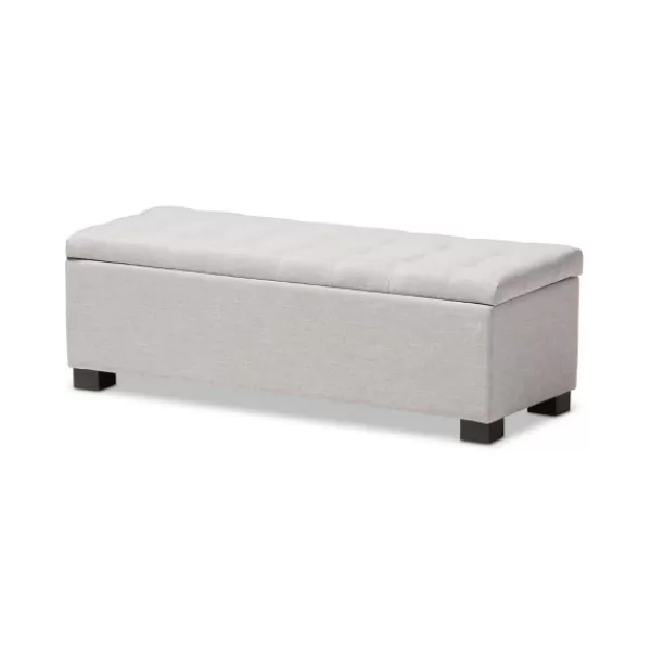 Benches & Ottomans-Kirkland's Home Beige Tufted Contemporary Storage Bench Tan/Gray