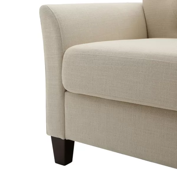 Sofas & Loveseats-Kirkland's Home Beige Upholstered Button Tufted Loveseat Tan