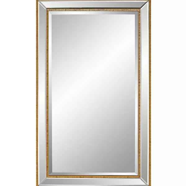 Decorative Mirrors-Kirkland's Home Beveled Rectangular Wall Mirror Gold