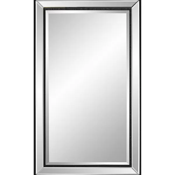 Decorative Mirrors-Kirkland's Home Beveled Rectangular Wall Mirror Black