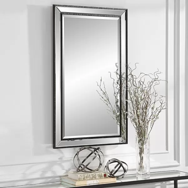 Decorative Mirrors-Kirkland's Home Beveled Rectangular Wall Mirror Black