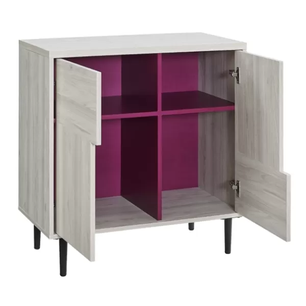 Cabinets & Sideboards-Kirkland's Home Birch Color Pop Geometric Cabinet Tan