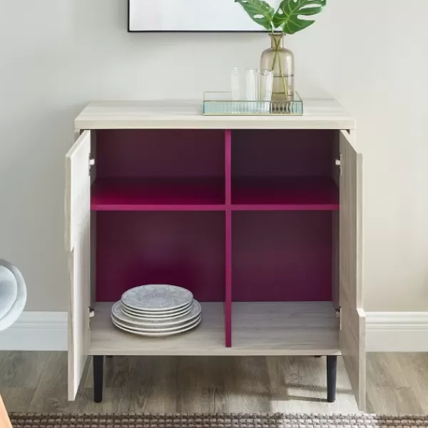Cabinets & Sideboards-Kirkland's Home Birch Color Pop Geometric Cabinet Tan