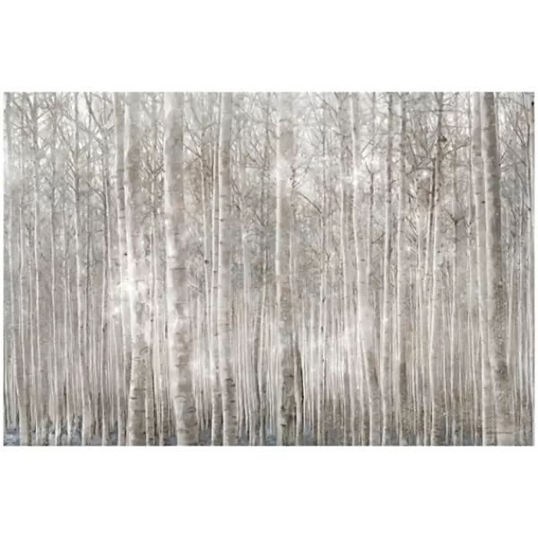 Canvas Art-Kirkland's Home Birch Trees Canvas Art Print Gray