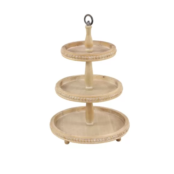 Decorative Trays-Kirkland's Home Birch Wood 3-Tiered Tray Tan