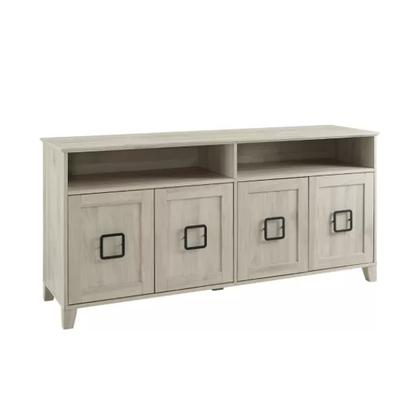 Tv Stands & Media Consoles-Kirkland's Home Birch Wooden Door Modern Tv Stand Ivory