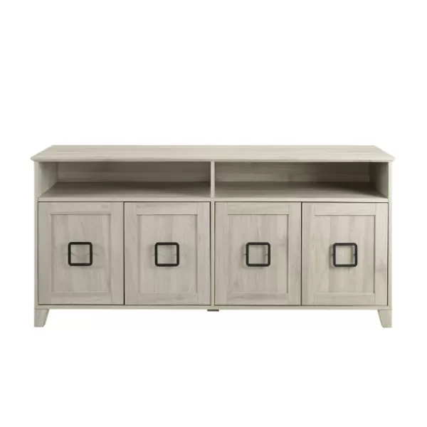 Tv Stands & Media Consoles-Kirkland's Home Birch Wooden Door Modern Tv Stand Ivory