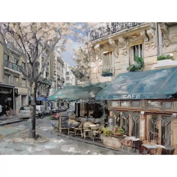 Canvas Art-Kirkland's Home Bistro De Paris I Canvas Art Print Blue/Ivory