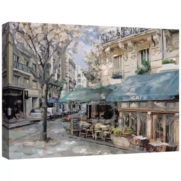 Canvas Art-Kirkland's Home Bistro De Paris I Canvas Art Print Blue/Ivory