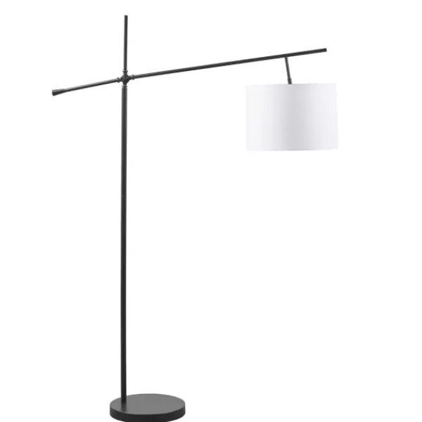 Floor Lamps-Kirkland's Home Black Adjustable Arm Modern Floor Lamp White