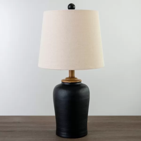 Table Lamps-Kirkland's Home Black And Brown Urn Table Lamp Ivory