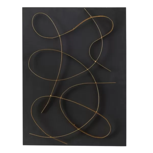 Wall Plaques-Kirkland's Home Black And Gold Abstract Wall Plaque Black/Gold