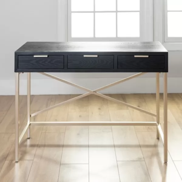 Office Furniture-Kirkland's Home Black And Gold Blake Desk