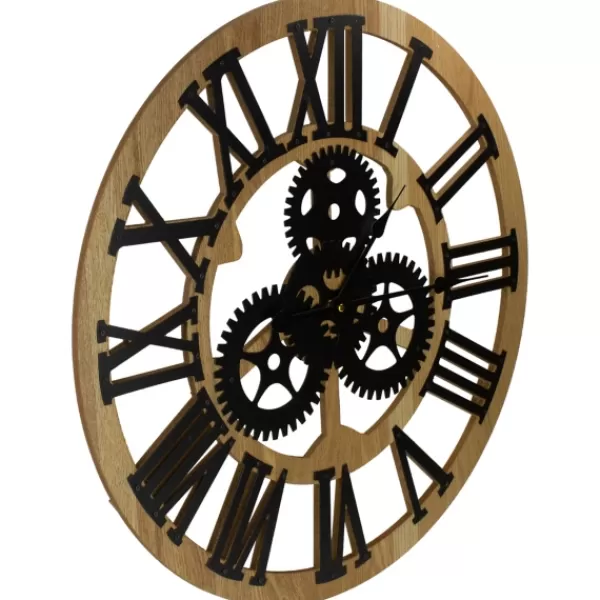 Clocks-Kirkland's Home Black And Gold Roman Numeral Wall Clock