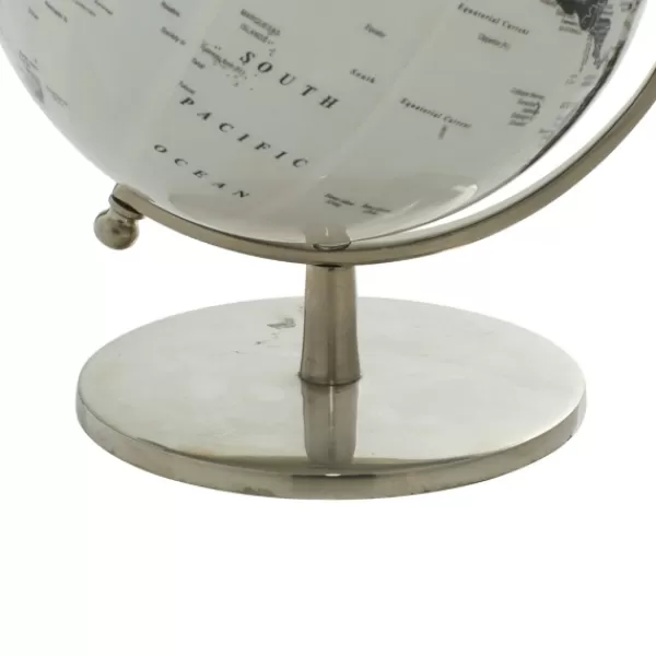 Statues & Figurines-Kirkland's Home Black And White Aluminum Globe Black/White