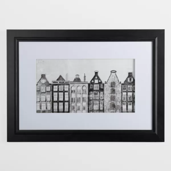 Framed Art-Kirkland's Home Black And White Houses Framed Art Print Black/White