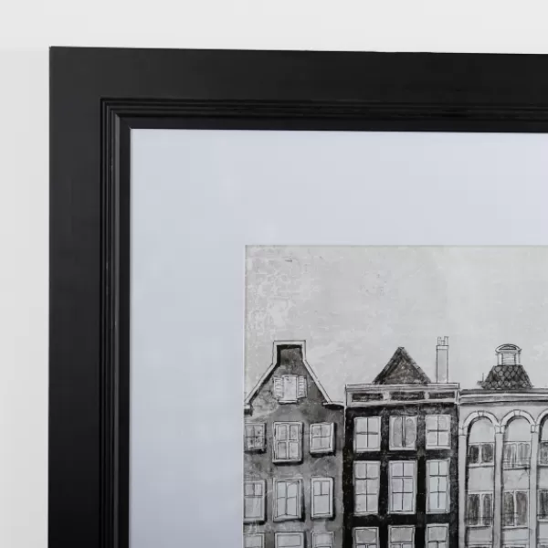 Framed Art-Kirkland's Home Black And White Houses Framed Art Print Black/White