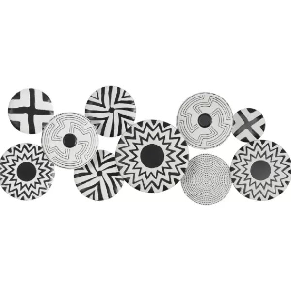 Wall Plaques-Kirkland's Home Black And White Layered Plates Wall Sculpture Black/White