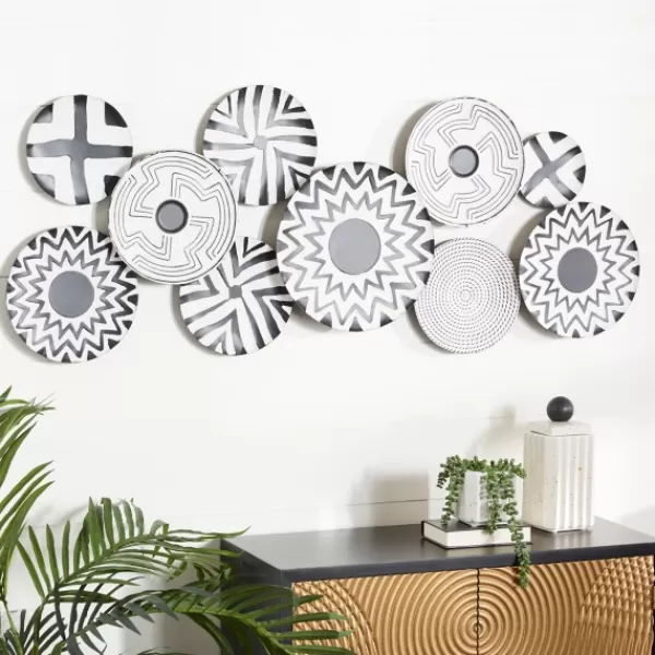 Wall Plaques-Kirkland's Home Black And White Layered Plates Wall Sculpture Black/White