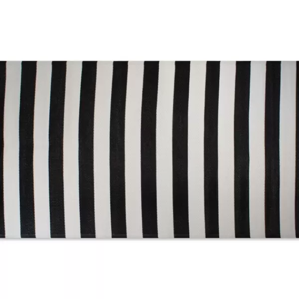 Outdoor Rugs-Kirkland's Home Black And White Rugby Stripe Outdoor Area Rug, 5X8 Black/White