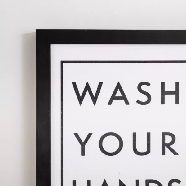 Wall Quotes & Signs-Kirkland's Home Black And White Wash Your Hands Wall Plaque Black/White