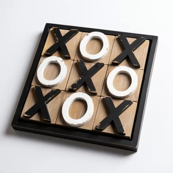 Decorative Accents-Kirkland's Home Black And White Wood Tic Tac Toe Board Black/White