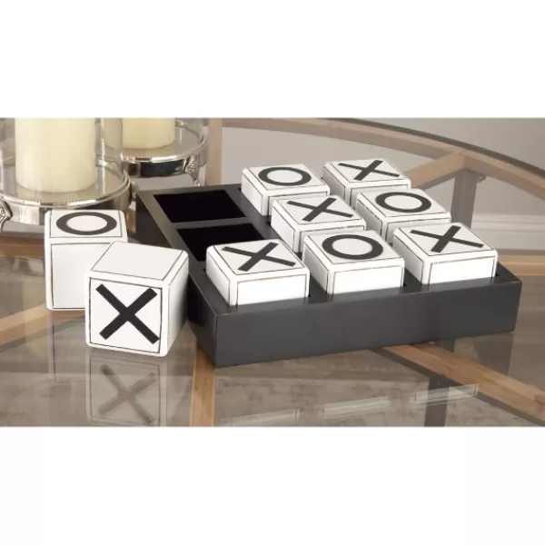 Decorative Accents-Kirkland's Home Black And White Wooden Tic Tac Toe Board