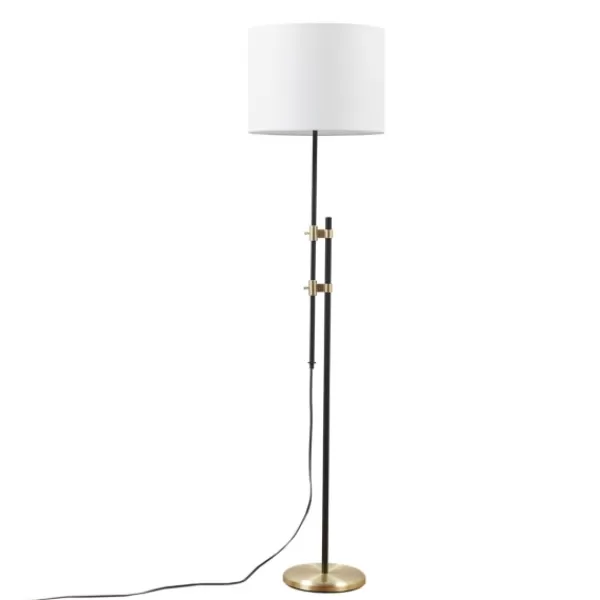 Floor Lamps-Kirkland's Home Black Asymmetrical Metal Floor Lamp White