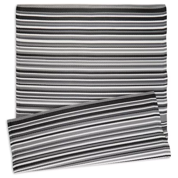 Outdoor Rugs-Kirkland's Home Black Barcode Stripe Outdoor Area Rug, 4X6 Black/White