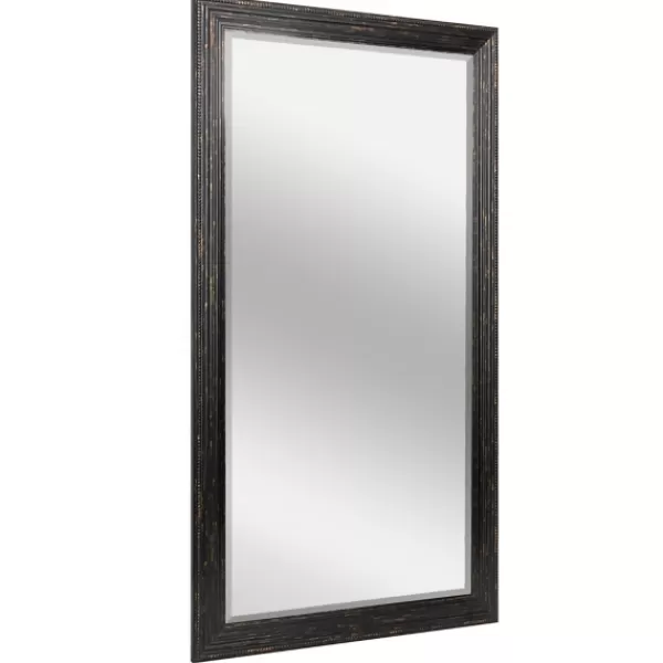 Framed Mirrors-Kirkland's Home Black Beaded Frame Beveled Wall Mirror