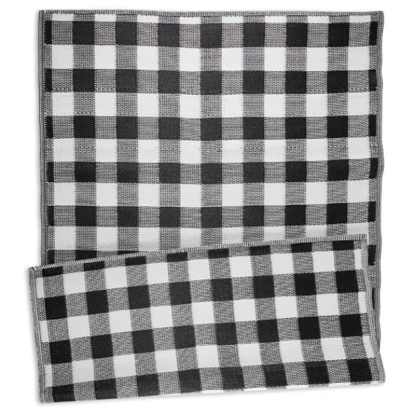 Outdoor Rugs-Kirkland's Home Black Buffalo Check Indoor/Outdoor Area Rug, 5X8 Black/White